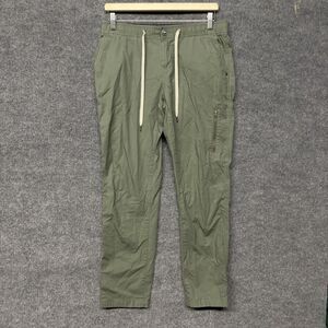 Vuori Pants Women M Green Lightweight Tapered Hiking Elastic Waist Ripstop 31x28